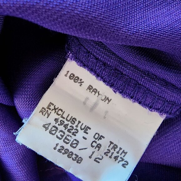 Vintage Jessica McClintock Girls 6 Dress Velvet Sequins Purple Gold Formal Party - Picture 8 of 9